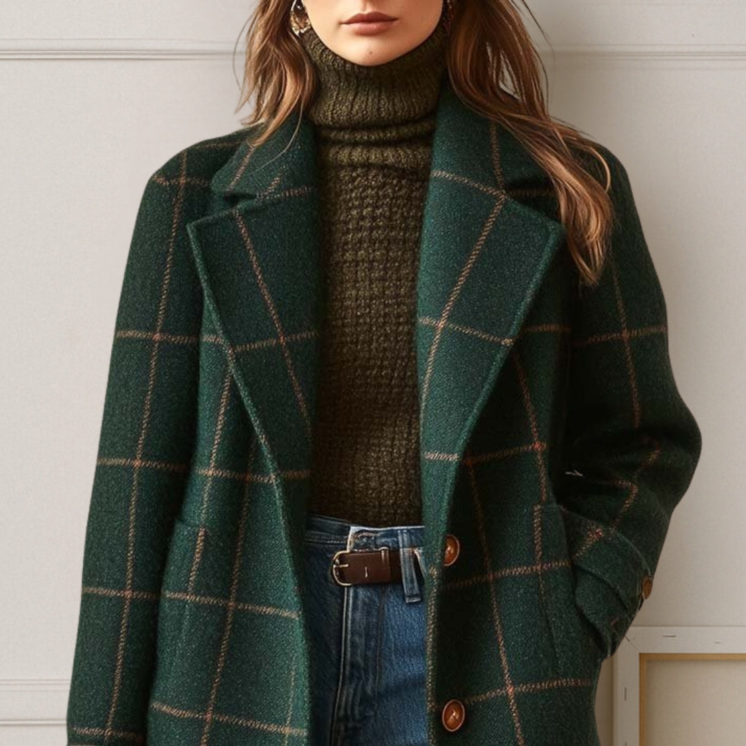 Judith | Long Tweed Plaid Coat