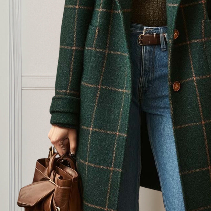 Judith | Long Tweed Plaid Coat