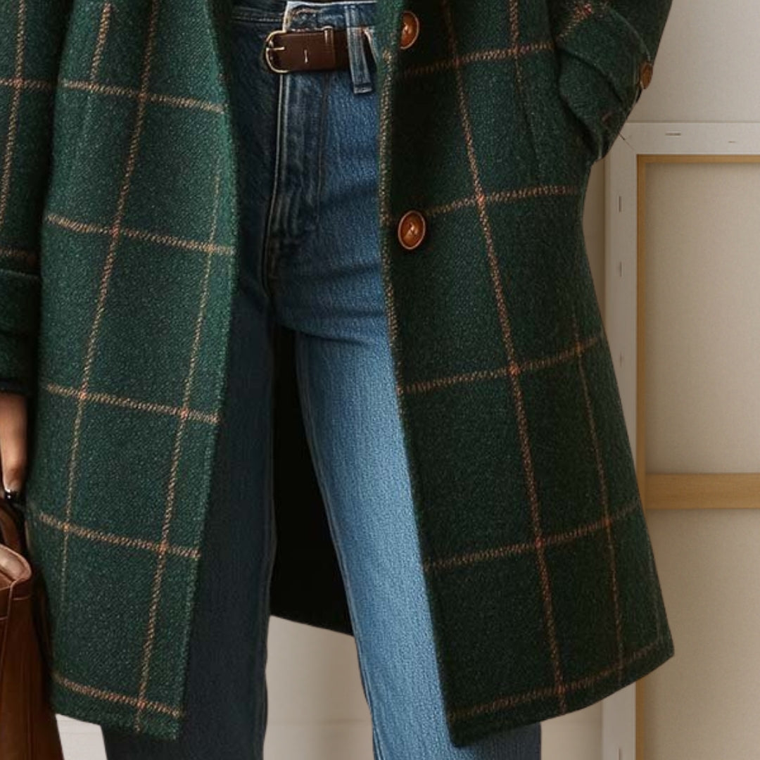 Judith | Long Tweed Plaid Coat