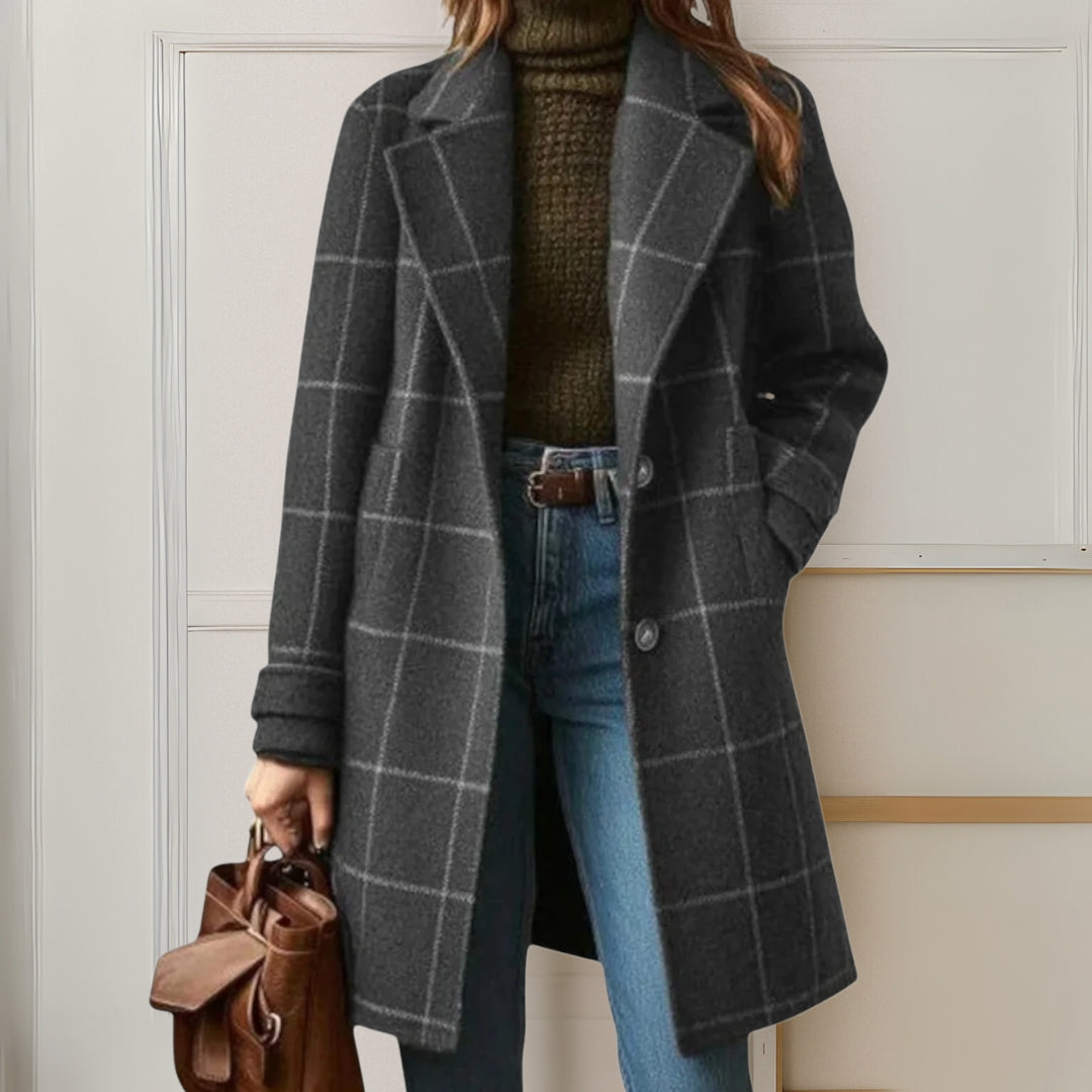 Judith | Long Tweed Plaid Coat