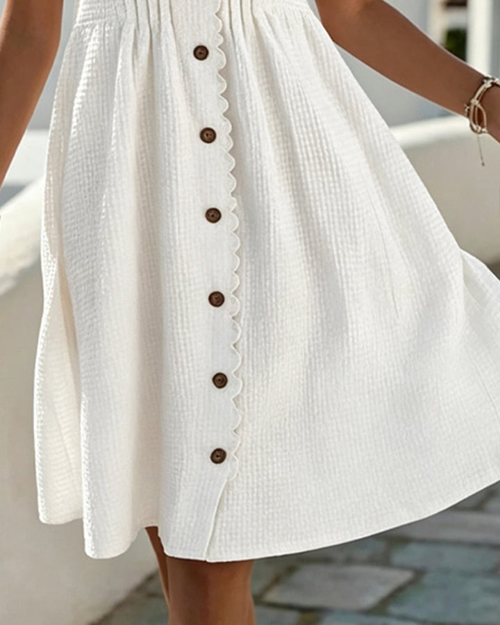 Puff Sleeve Sunflower Lace Patchwork Dress