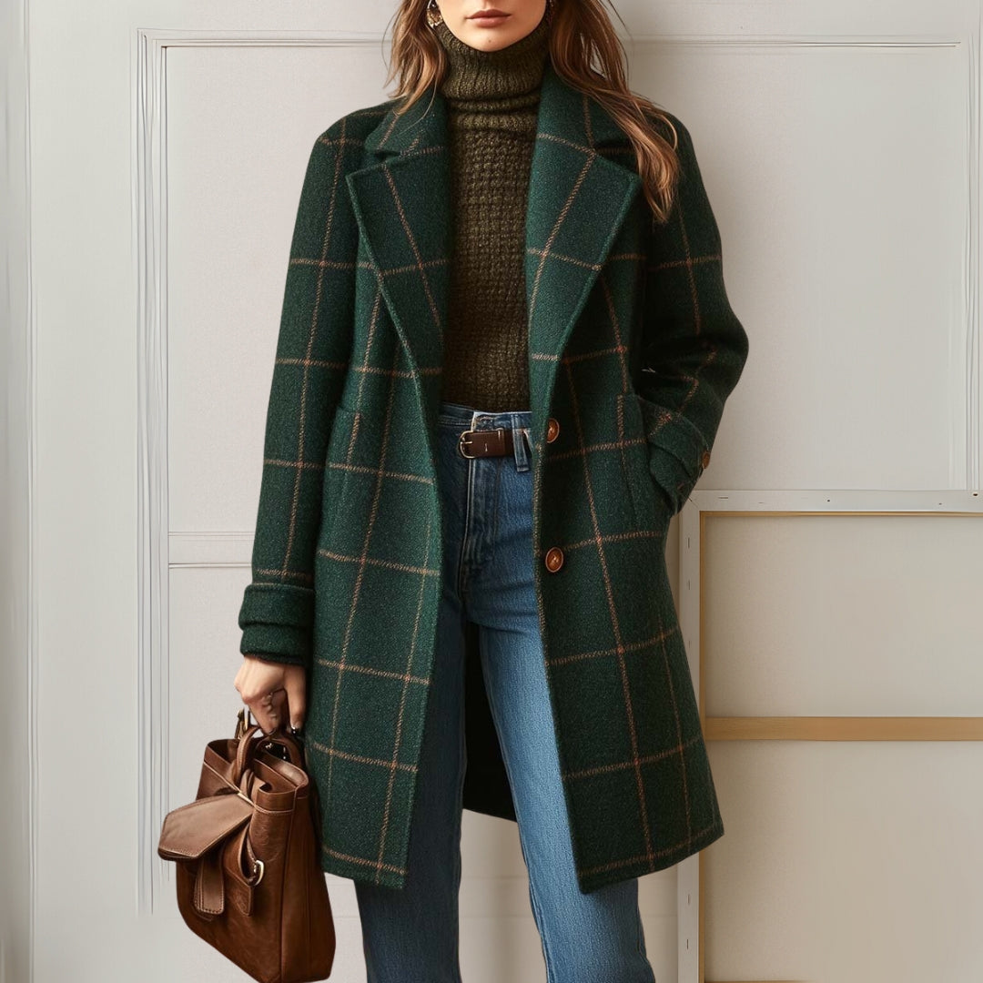 Judith | Long Tweed Plaid Coat