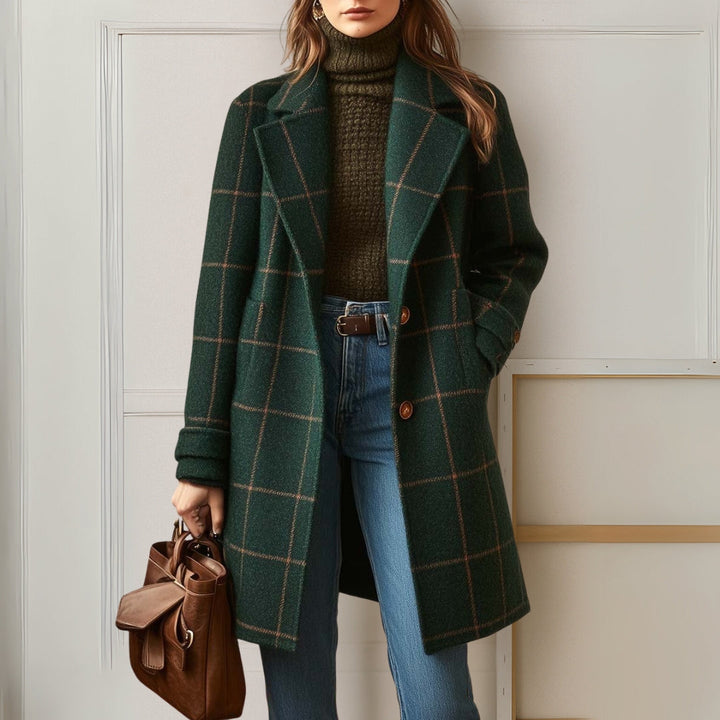 Judith | Long Tweed Plaid Coat