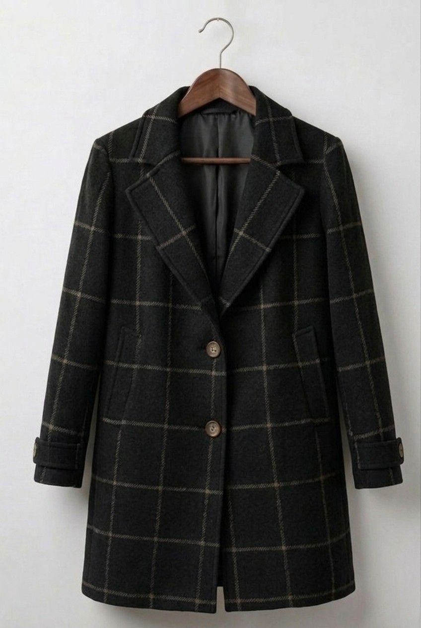 Judith | Long Tweed Plaid Coat