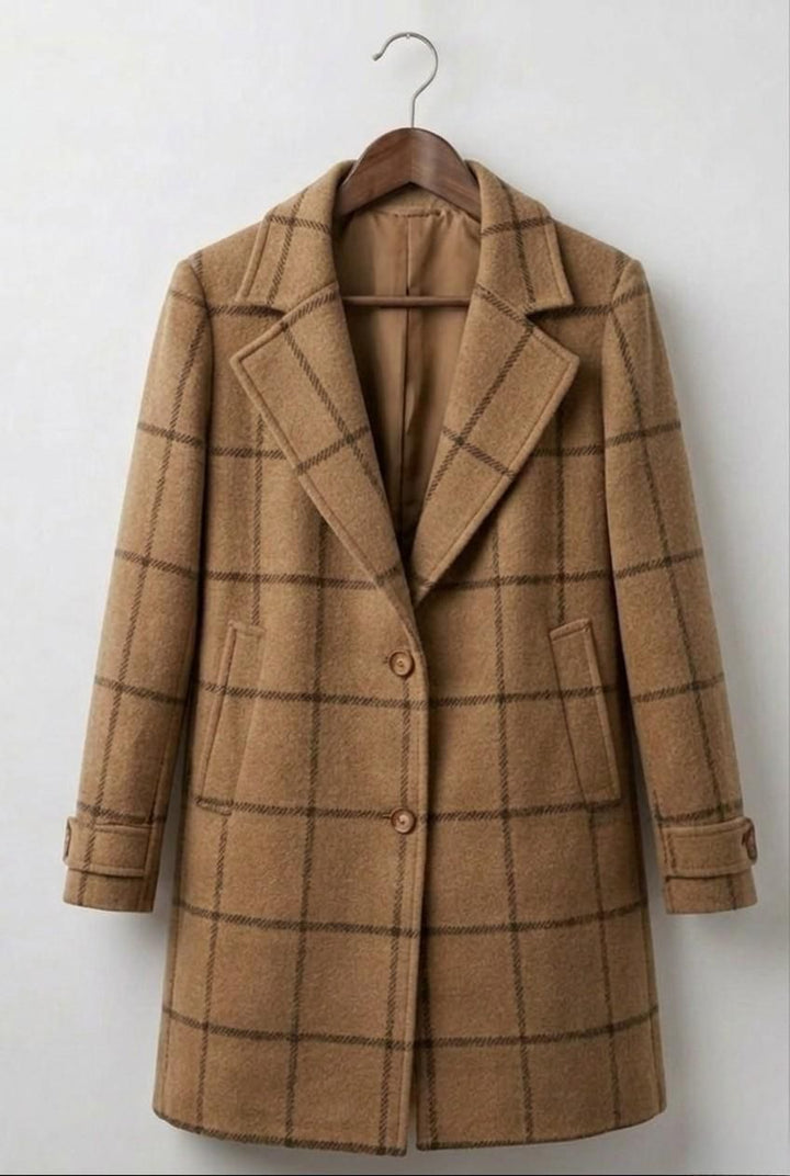 Judith | Long Tweed Plaid Coat