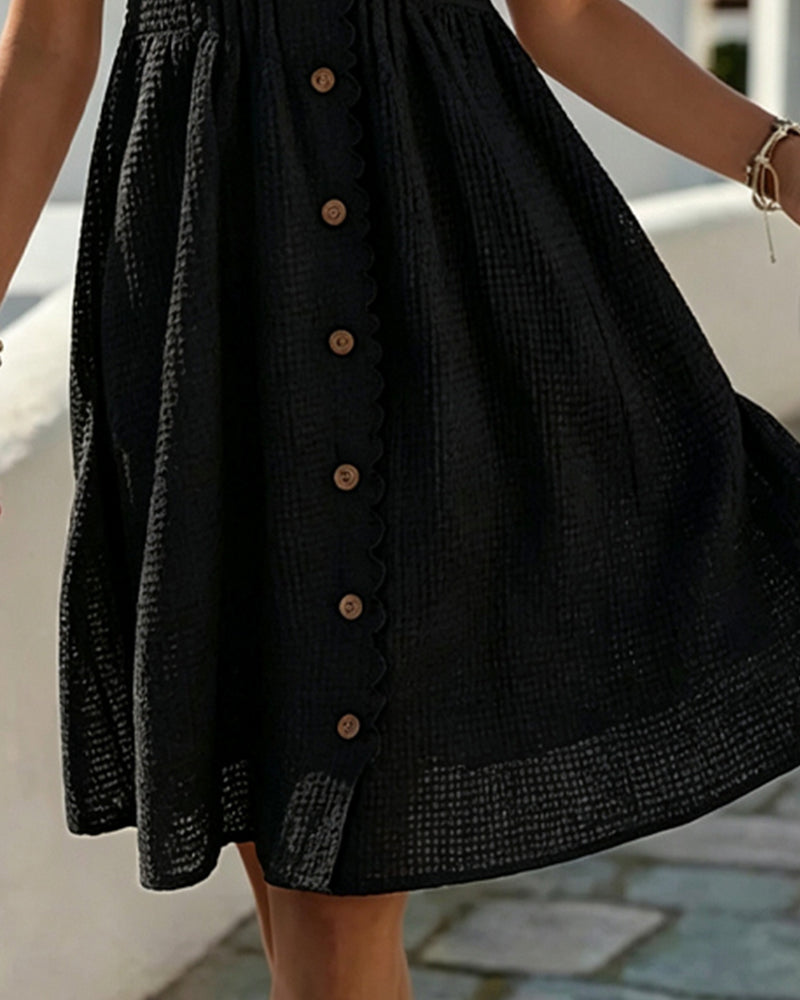 Puff Sleeve Sunflower Lace Patchwork Dress