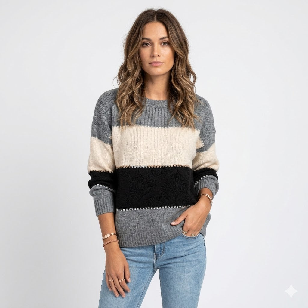 Elise Moretti | Soft Contrast Knit Sweater